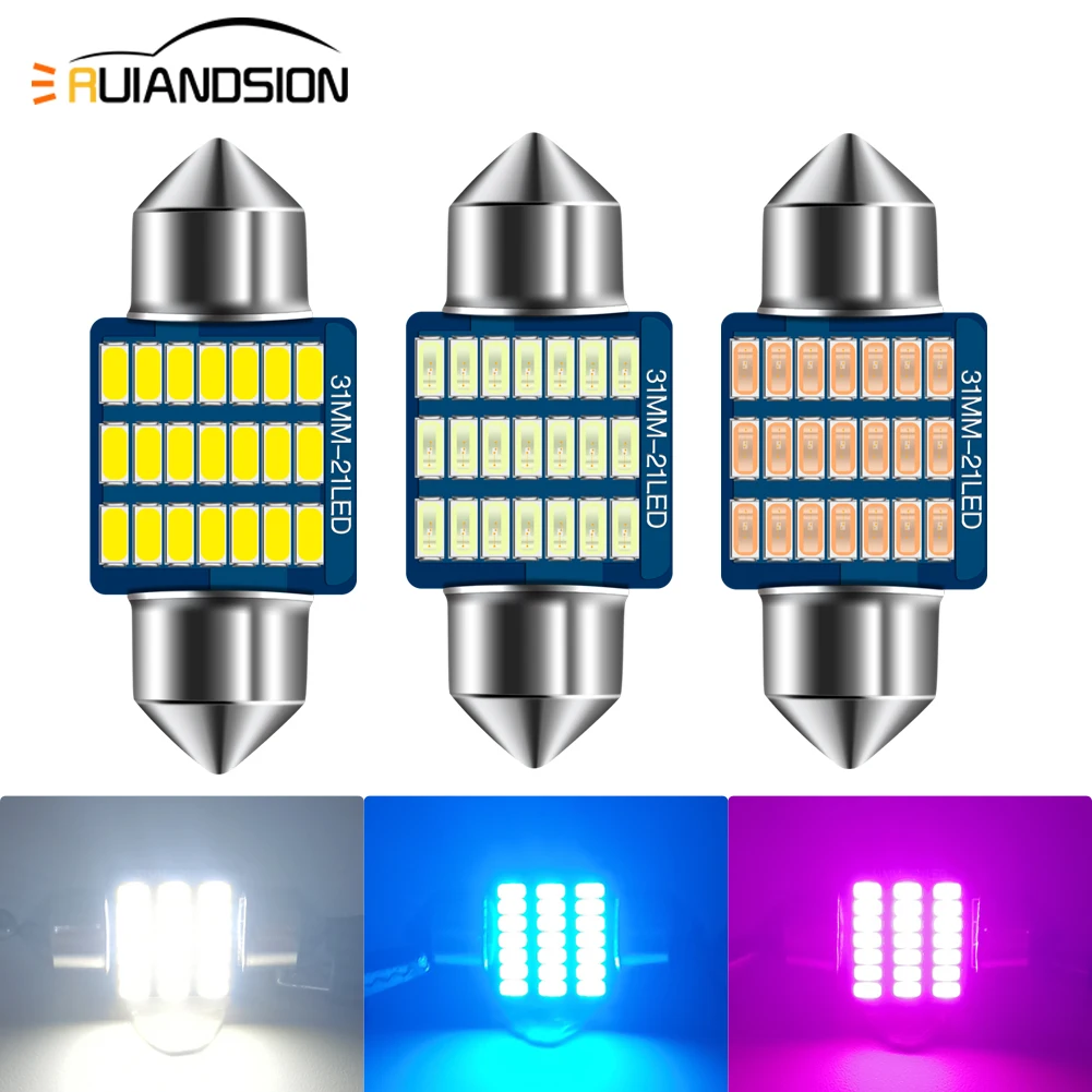 Actinic Blue Led - 4個入り 31mm C5W C10W フェストンLED ホワイト電球