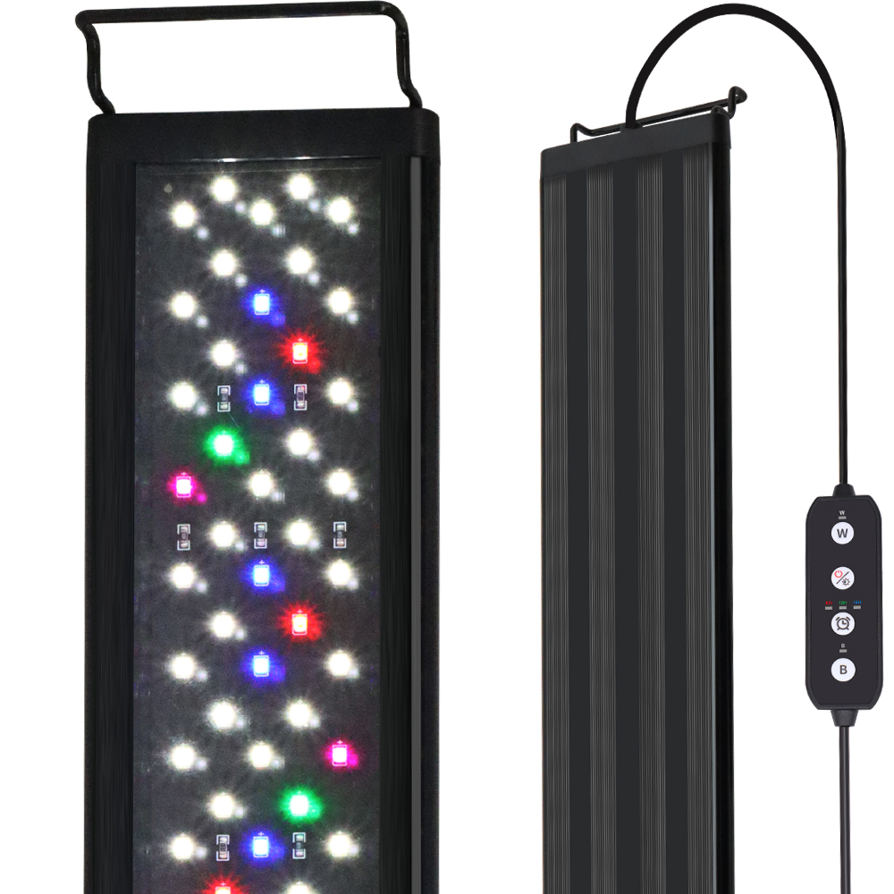 Marine Aquarium Lamp - 12-30インチ水槽用フルスペクトルLEDライト、タイマーとメモリ機能付き、水草育成ライト100-240V