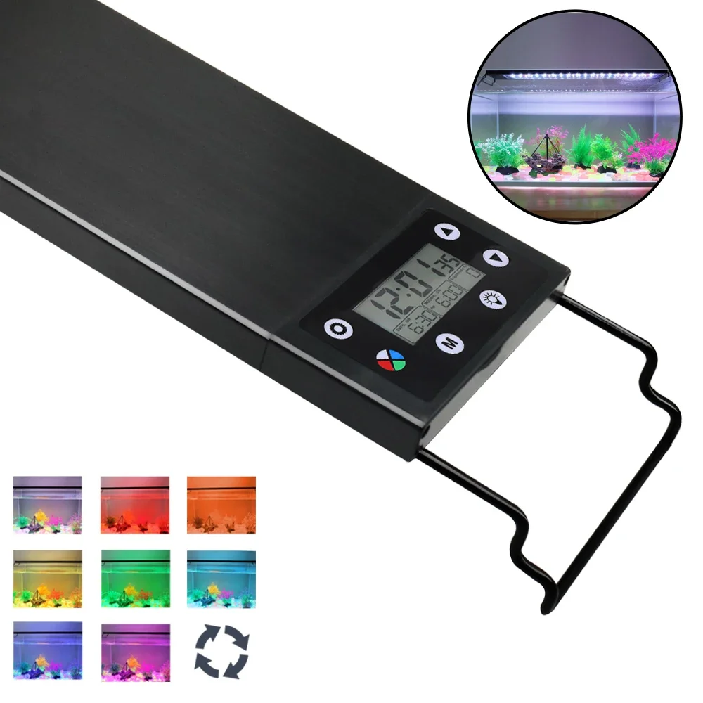 Marine Aquarium Lamp - 防水68-ip68 LED水族館ライト,植物成長ランプ付きのフルスペクトル水槽照明,24/7および100v-240v,30-60cm