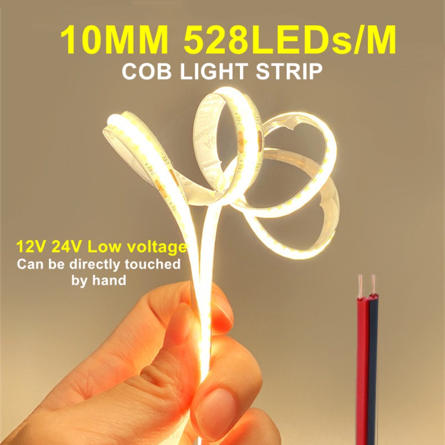 Actinic Blue Led - 5～1m高密度COB LEDストリップ 12V/24V 528LEDs/M フレキシブルLEDテープライトバー 10MM