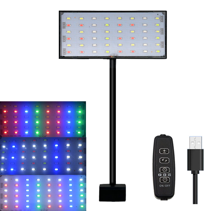 Marine Aquarium Lamp - 水槽用フルスペクトルLEDライト、サイクルタイマー付き、3色調整、明るさ調整可能、水草育成ランプ