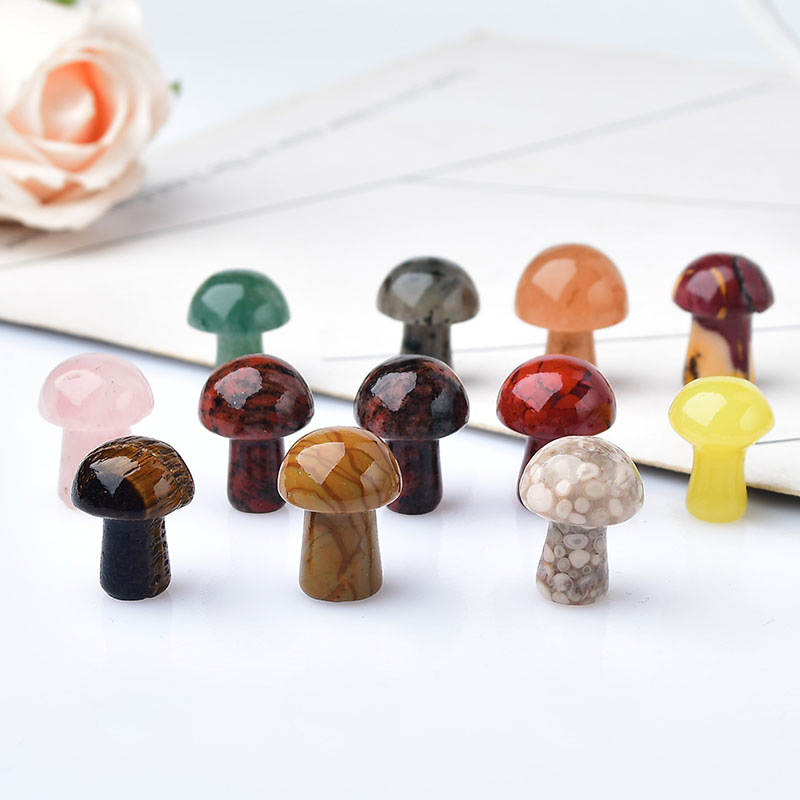 Aquarium Marine Stone - 10 個天然クリスタルミニキノコ宝石クォーツキノコミネラルヒーリングレイキ家の装飾 DIY 工芸品ギフト水族館石