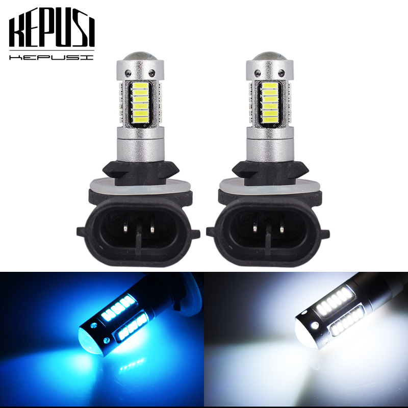 Actinic Blue Led - 2個 H27 881 LED車用フォグランプ電球 4014 SMD