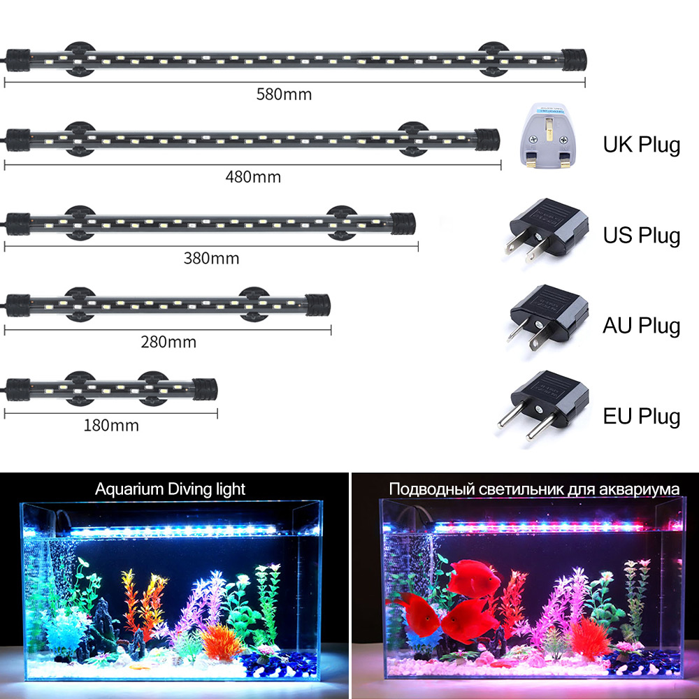 Marine Aquarium Lamp - 90-260V 水族館ライト LED 防水水槽クリップライト水中装飾照明水中ランプ植物成長ランプ 18-58 センチメートル