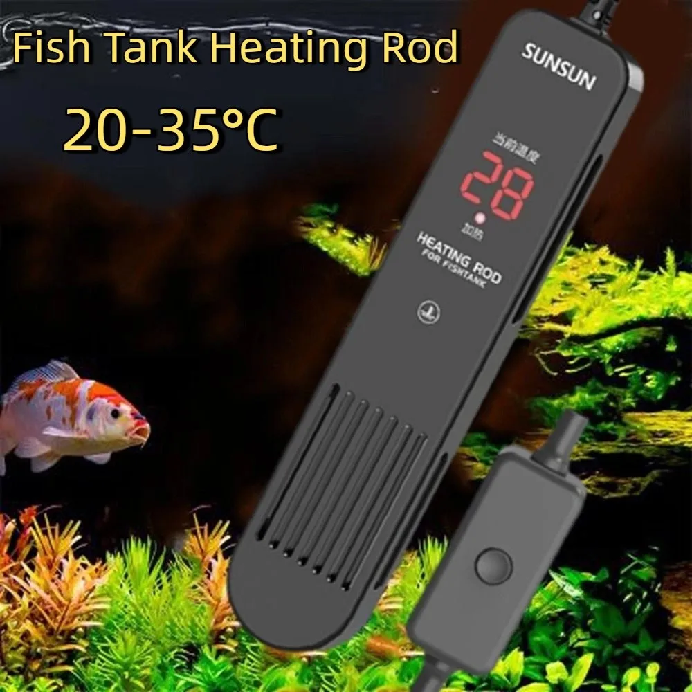 Marine Aquarium Heater - LCDディスプレイ 20-35 ° Cデジタル水槽ヒーターロッド、インテリジェント制御、電源オフ時自動停止機能付き、調整可能な水温加熱ロッド