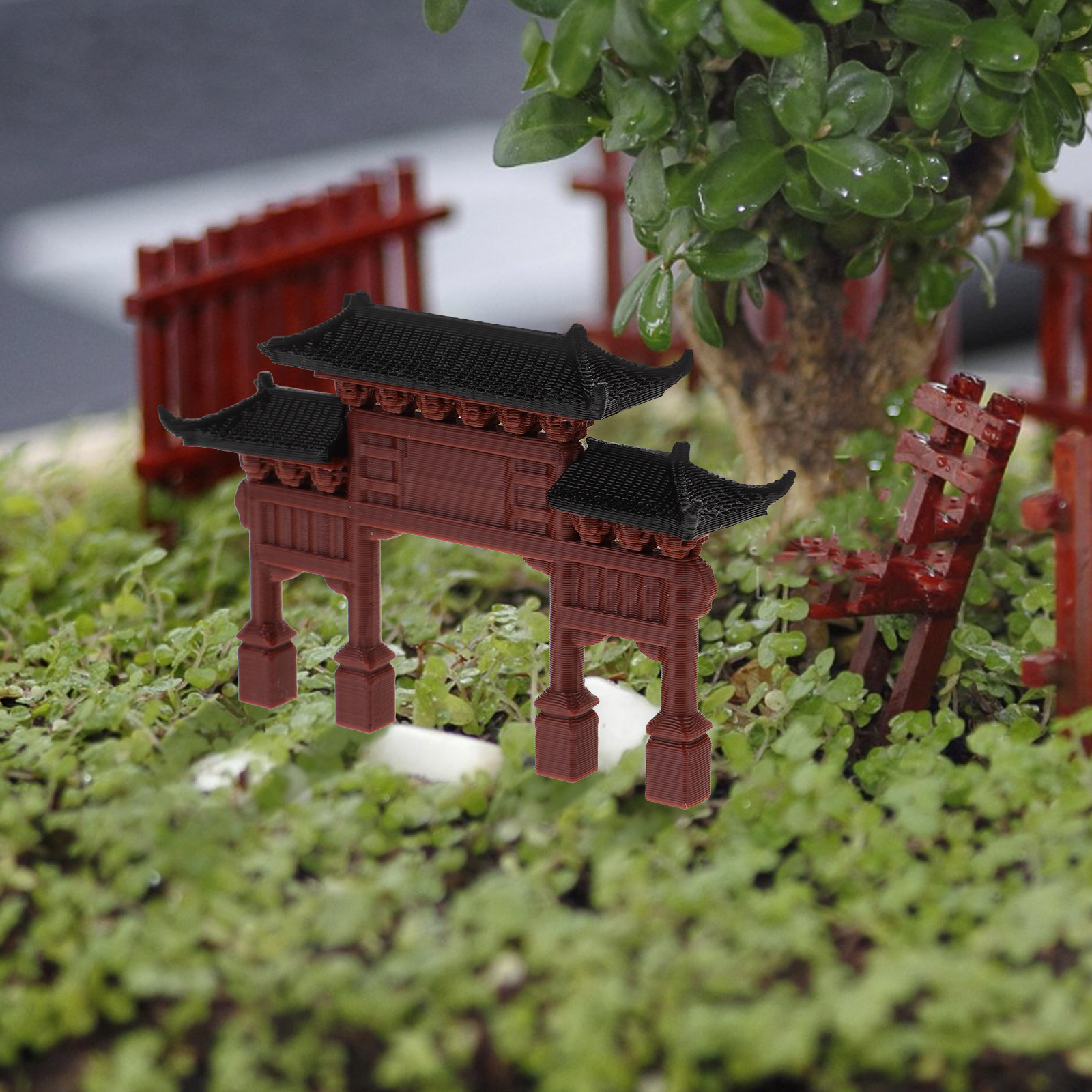 中国古代建築ミニ記念門頑丈な樹脂製小型装飾門水槽魚タンクマイ - Aquarium & Marine Museum のレビューと価格