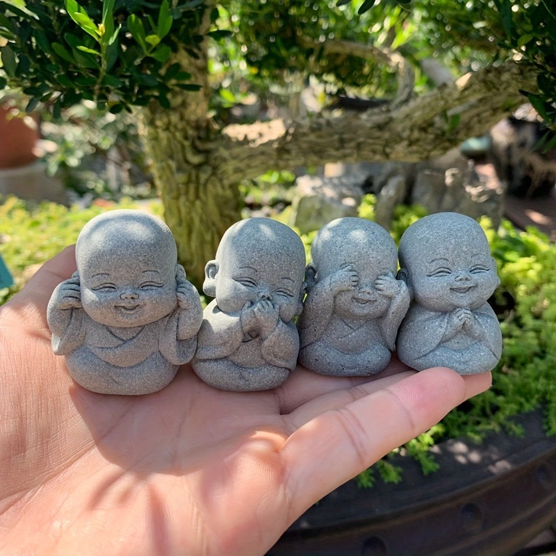 小さな仏教の像,チベットの仏教の置物,禅の庭の装飾,瞑想,家 - Aquarium Marine Stone のレビューと価格
