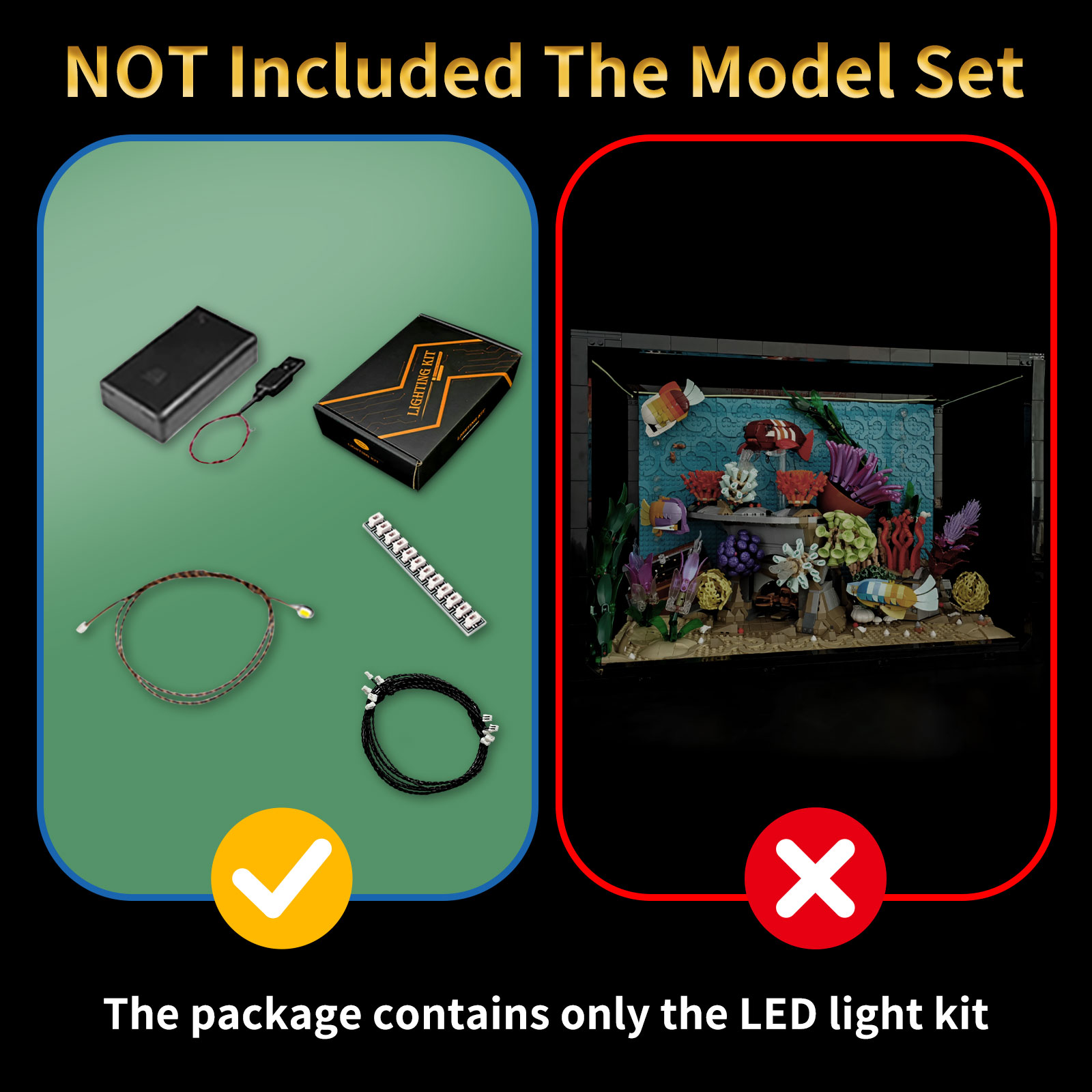 LYBMTWF LED 照明キットはレゴ 10366 熱帯水 - Aquarium Marine Light のレビューと価格