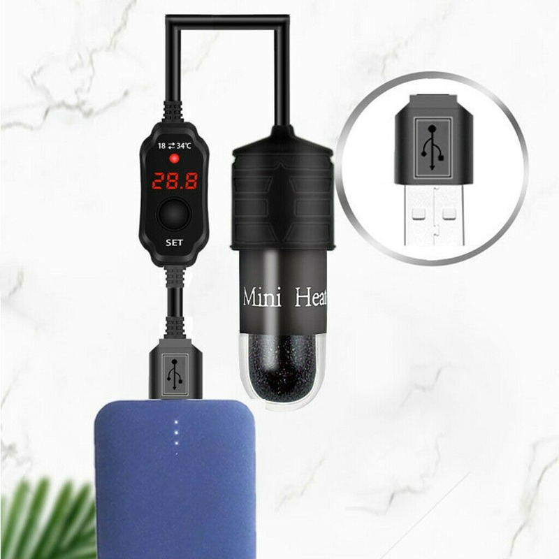 ミニ水族館の水槽ヒーター USB アダプタ加熱ロッド水中サー - Marine Aquarium Heater のレビューと価格