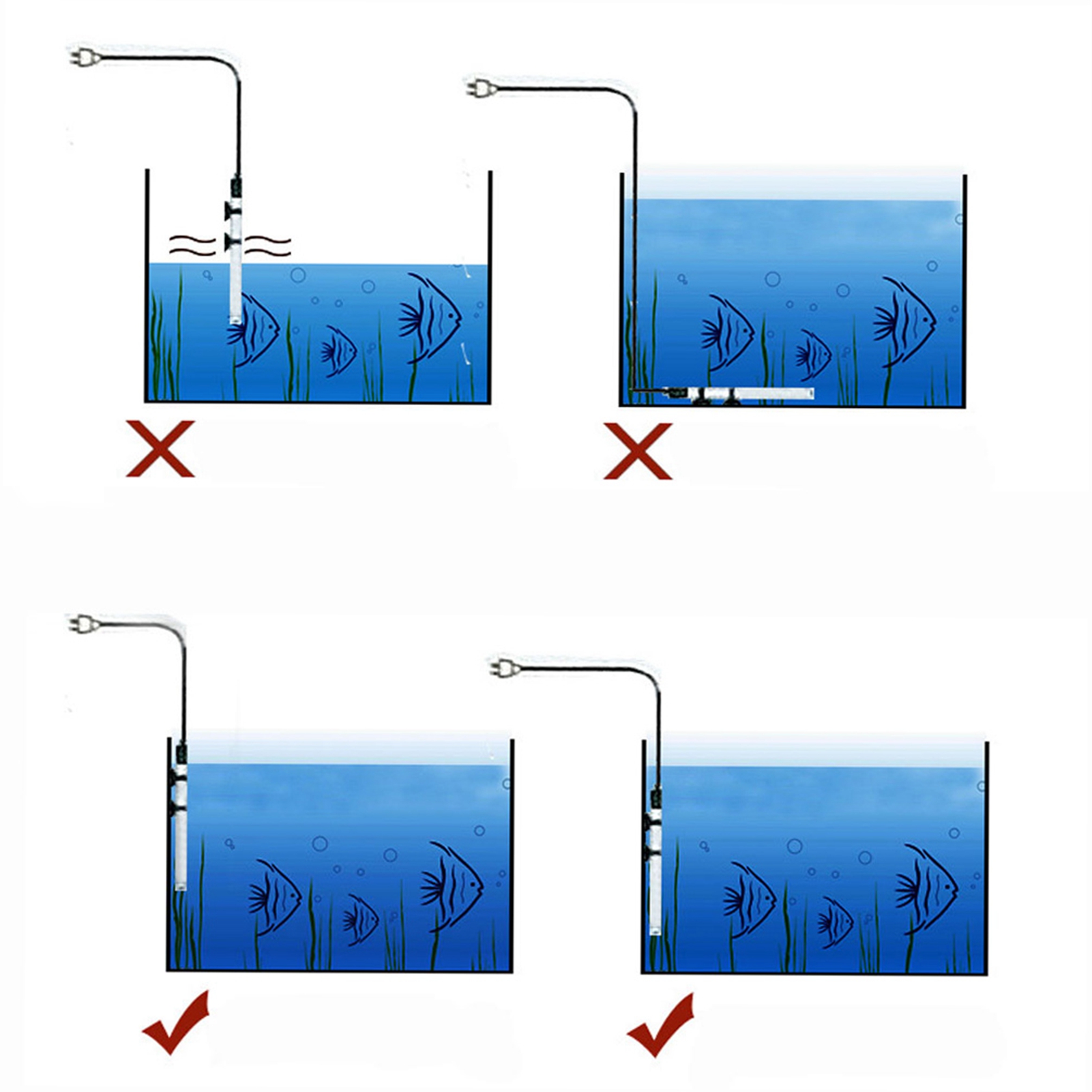 水槽用潜水ヒーター、温度調整機能付き、50w/300w LE - Marine Aquarium Heater のレビューと価格