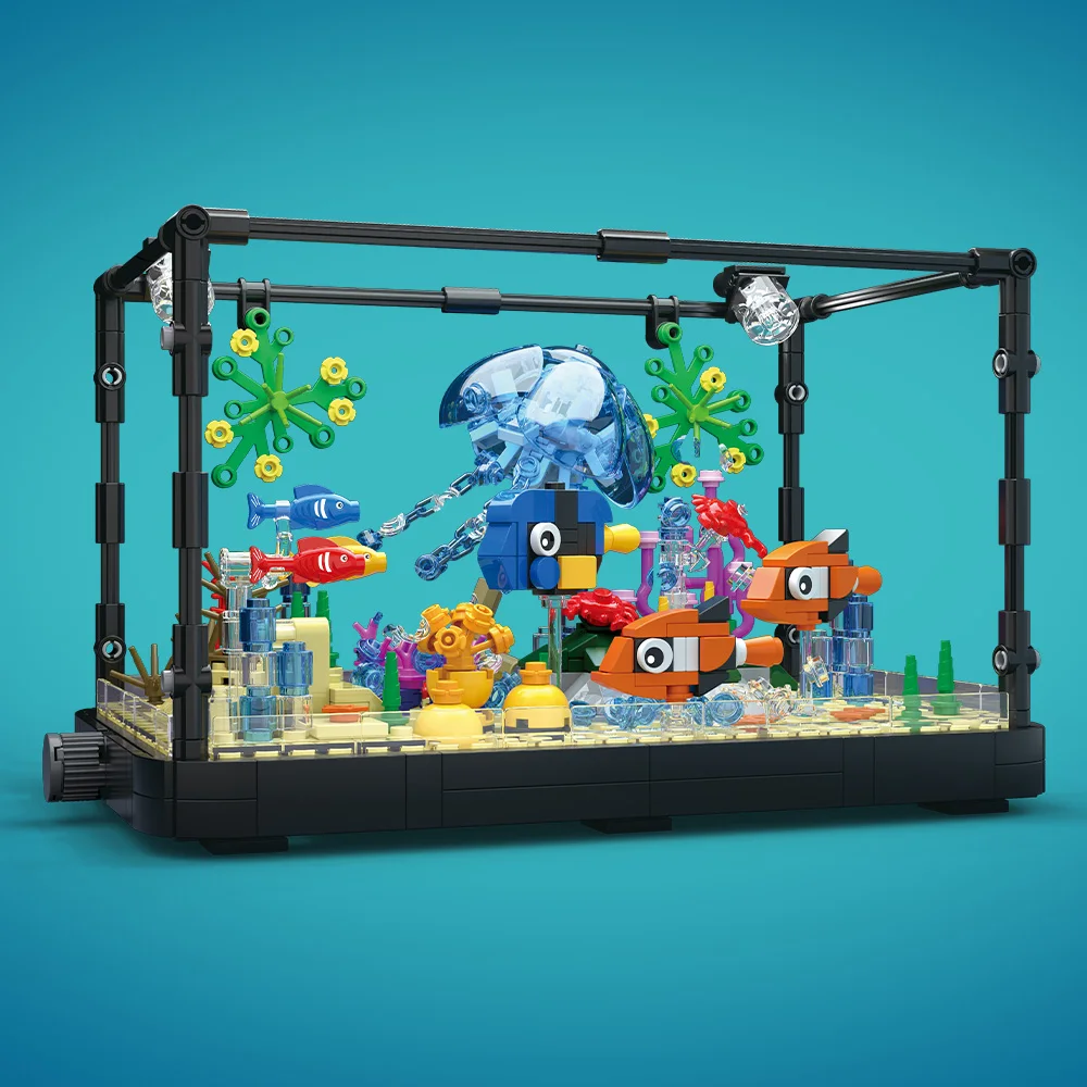 ライト付き水槽ビルディングブロックセット、水槽、海洋カメ、1 - Aquarium Marine Light のレビューと価格