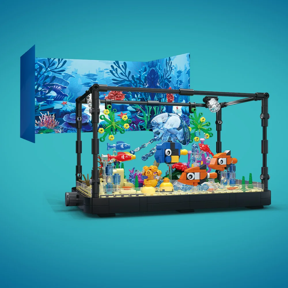 ライト付き水槽ビルディングブロックセット、水槽、海洋カメ、1 - Aquarium Marine Light のレビューと価格
