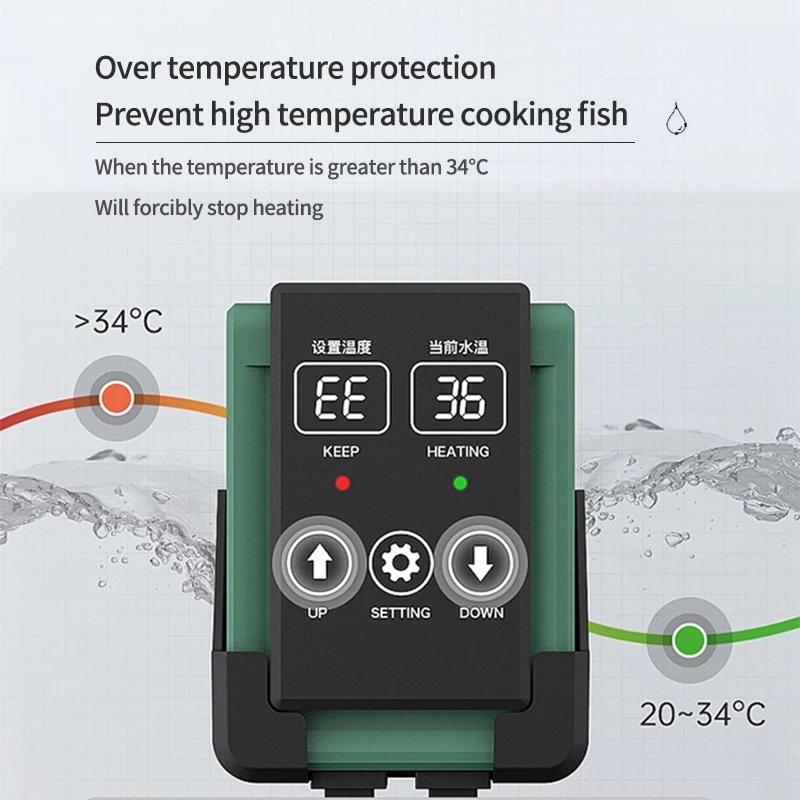 新しい水族館水中ヒーター水槽 LCD ディスプレイ調整可能な - Marine Aquarium Heater のレビューと価格