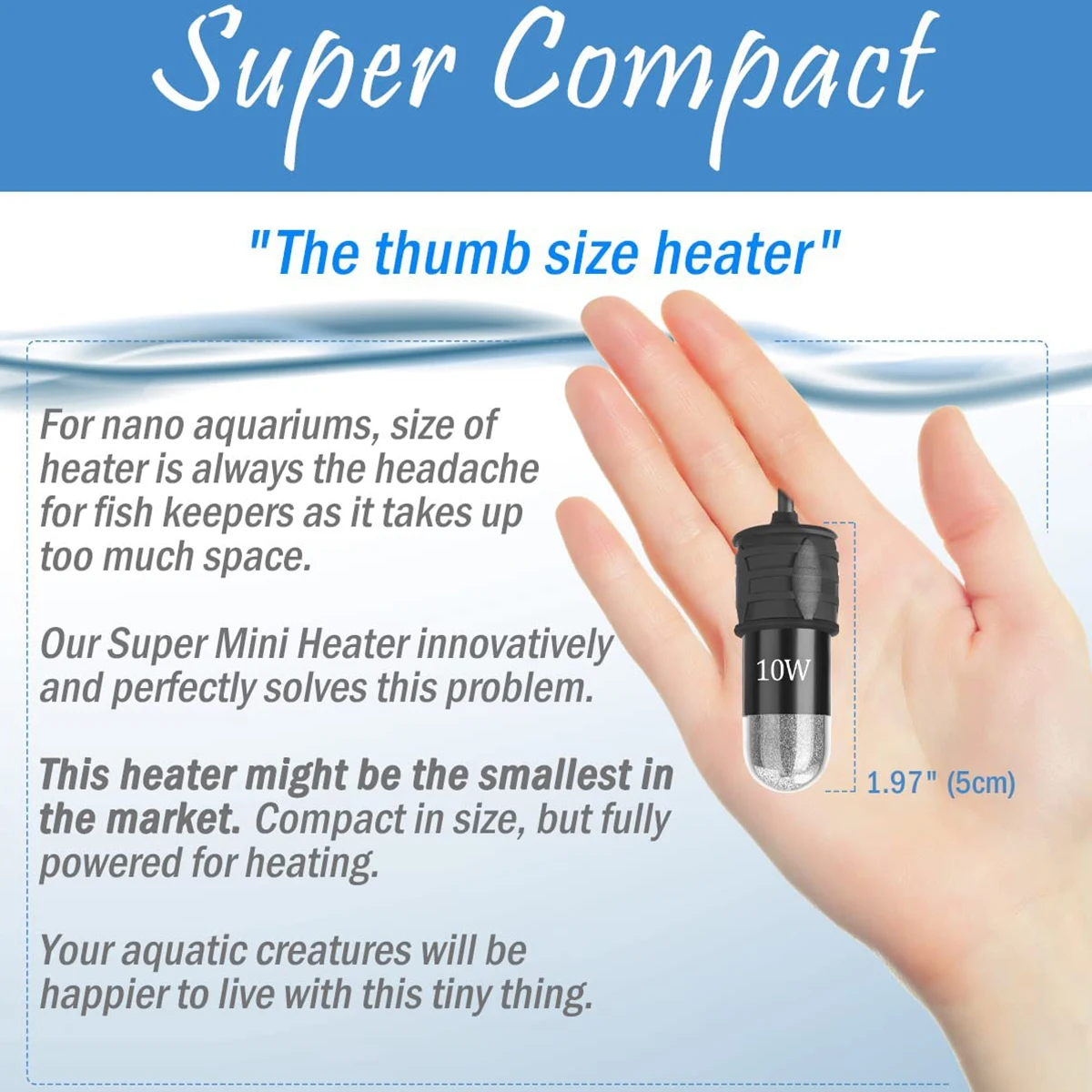 10W 調整可能な水族館ヒーターロッド 18-34 ° C  - Marine Aquarium Heater のレビューと価格