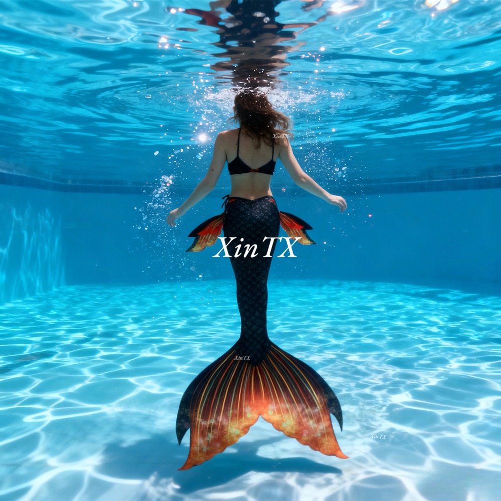 大人用マーメイドテール水着、お揃いのブラ付き水泳衣装、水槽で - Aquarium & Marine Museum のレビューと価格