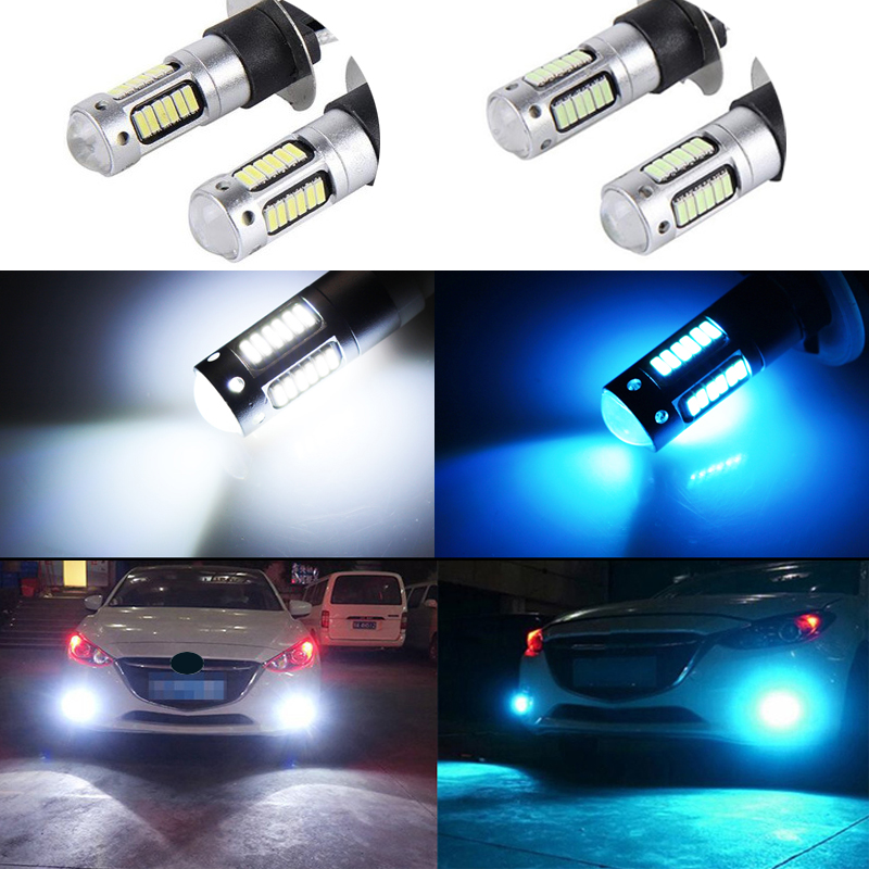 2個 H27 881 LED車用フォグランプ電球 4014  - Actinic Blue Led のレビューと価格