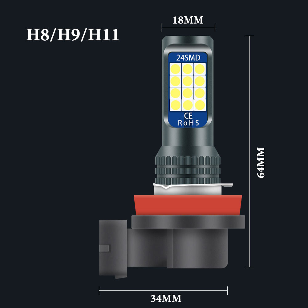 2個入り 車用フォグランプ H8 H11 H9 LEDバルブ - Actinic Blue Led のレビューと価格