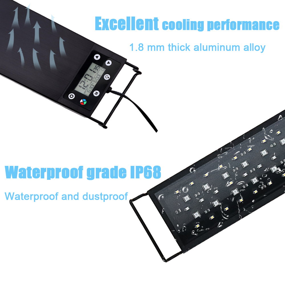 30-60cm水槽用24時間フルスペクトルLEDライト、水槽 - Marine Aquarium Lamp のレビューと価格