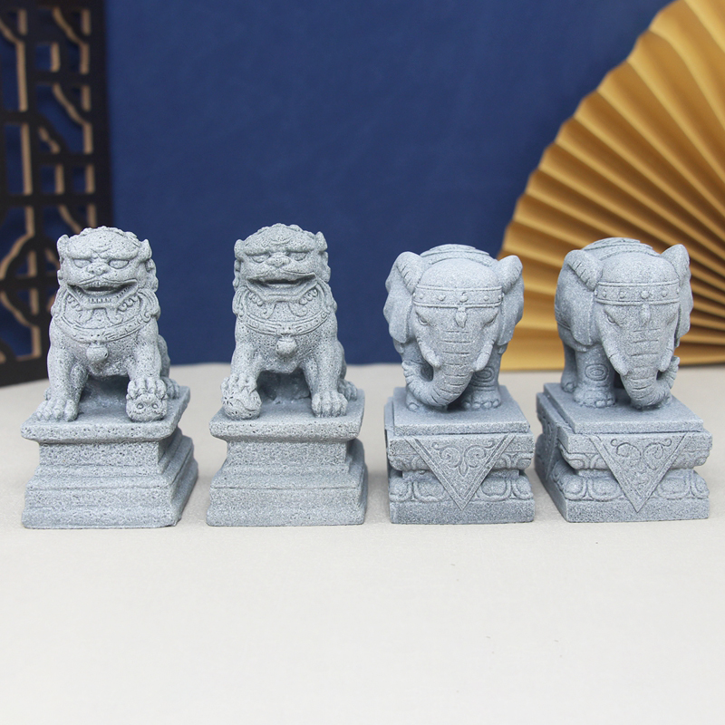 人工石象ライオンドラゴン置物幸運幸運の妖精庭盆栽装飾品風水水 - Aquarium Marine Stone のレビューと価格